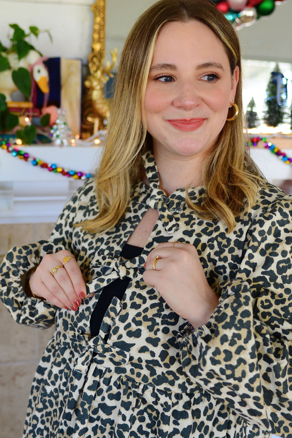 The Inez Leopard Front Tie Dress
