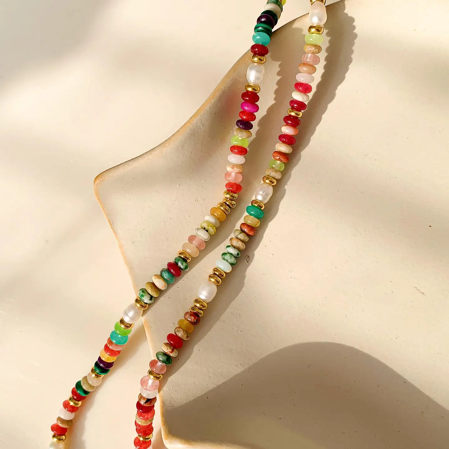 The Sunny Boho Color Beaded Necklace