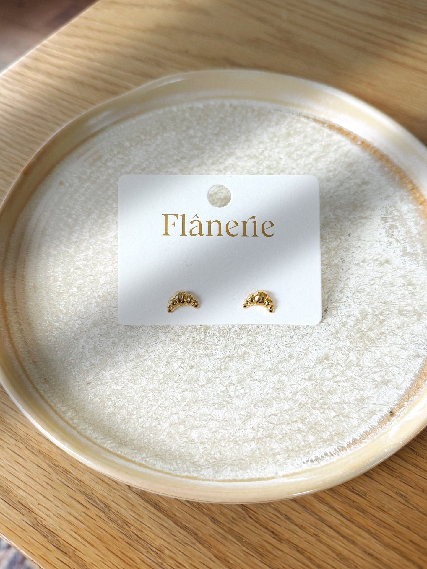 Gaelle 18K Gold Petite Croissant Stud