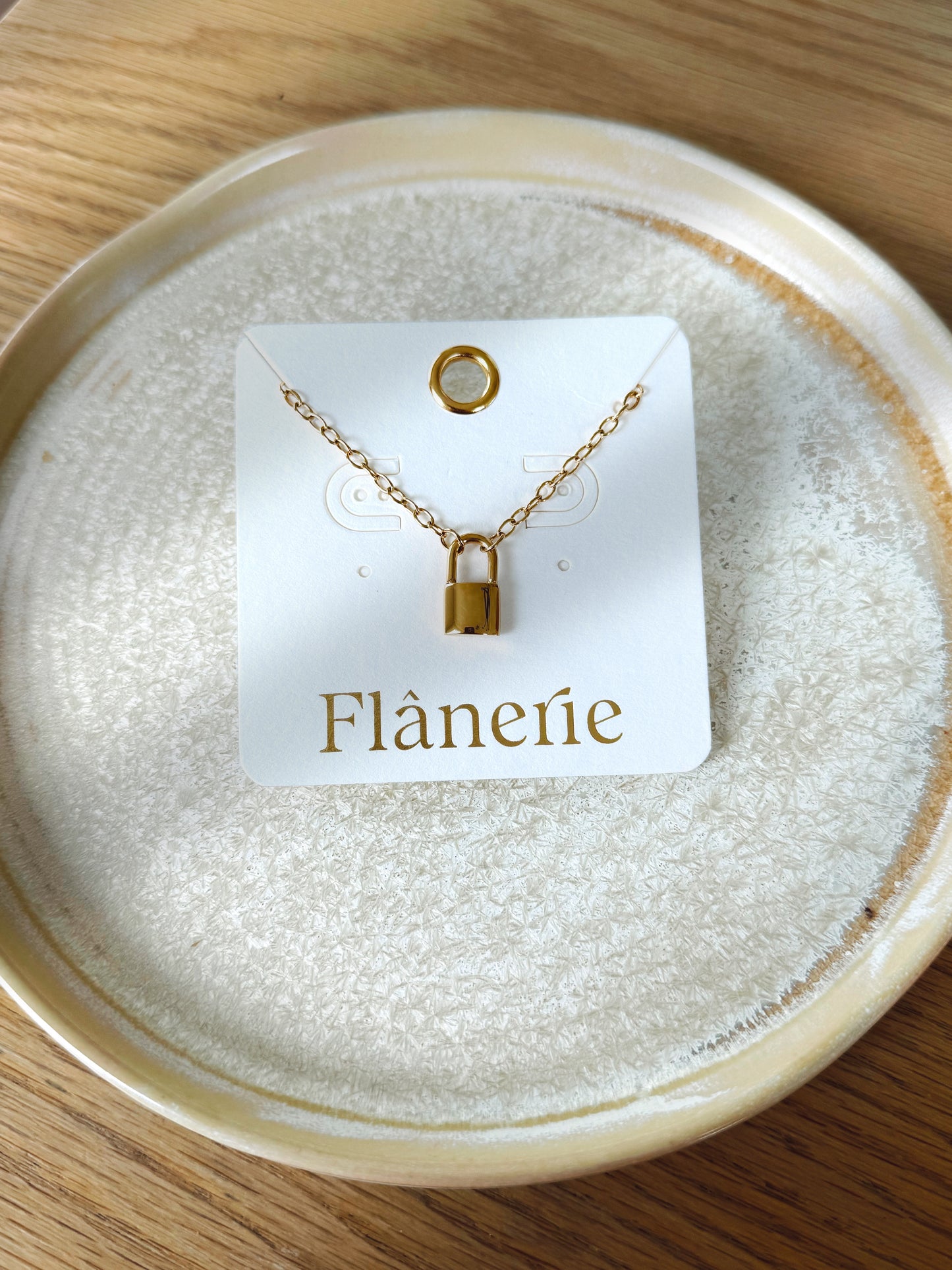 Locky 18K Non-Tarnish Lock Chain Necklace