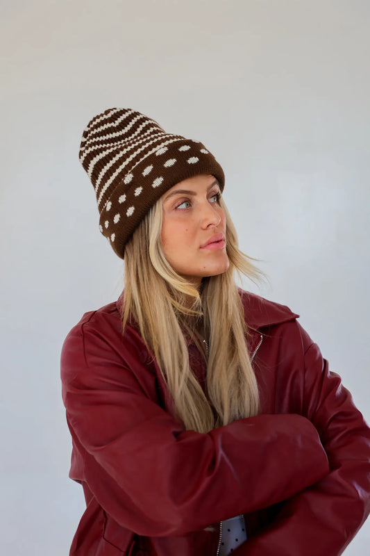 Polka Dot Reversible Beanie