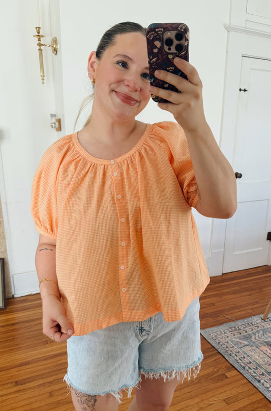 The Sunny Micro Gingham Blouse