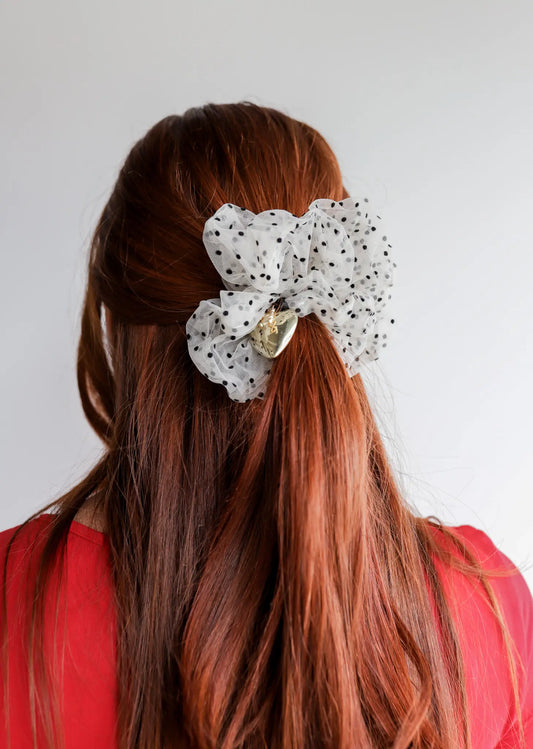 Heart Charm Scrunchie