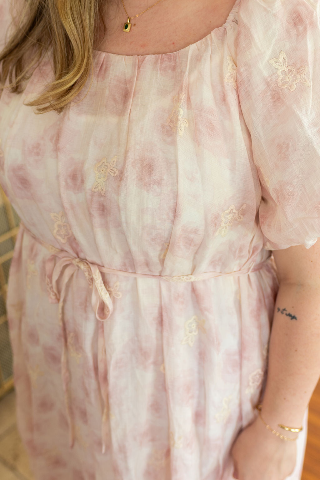 The Honey Floral Embroidery Maxi Dress
