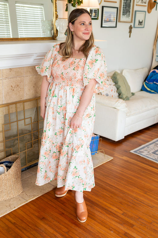 The Cleo Smocked Midi Dress