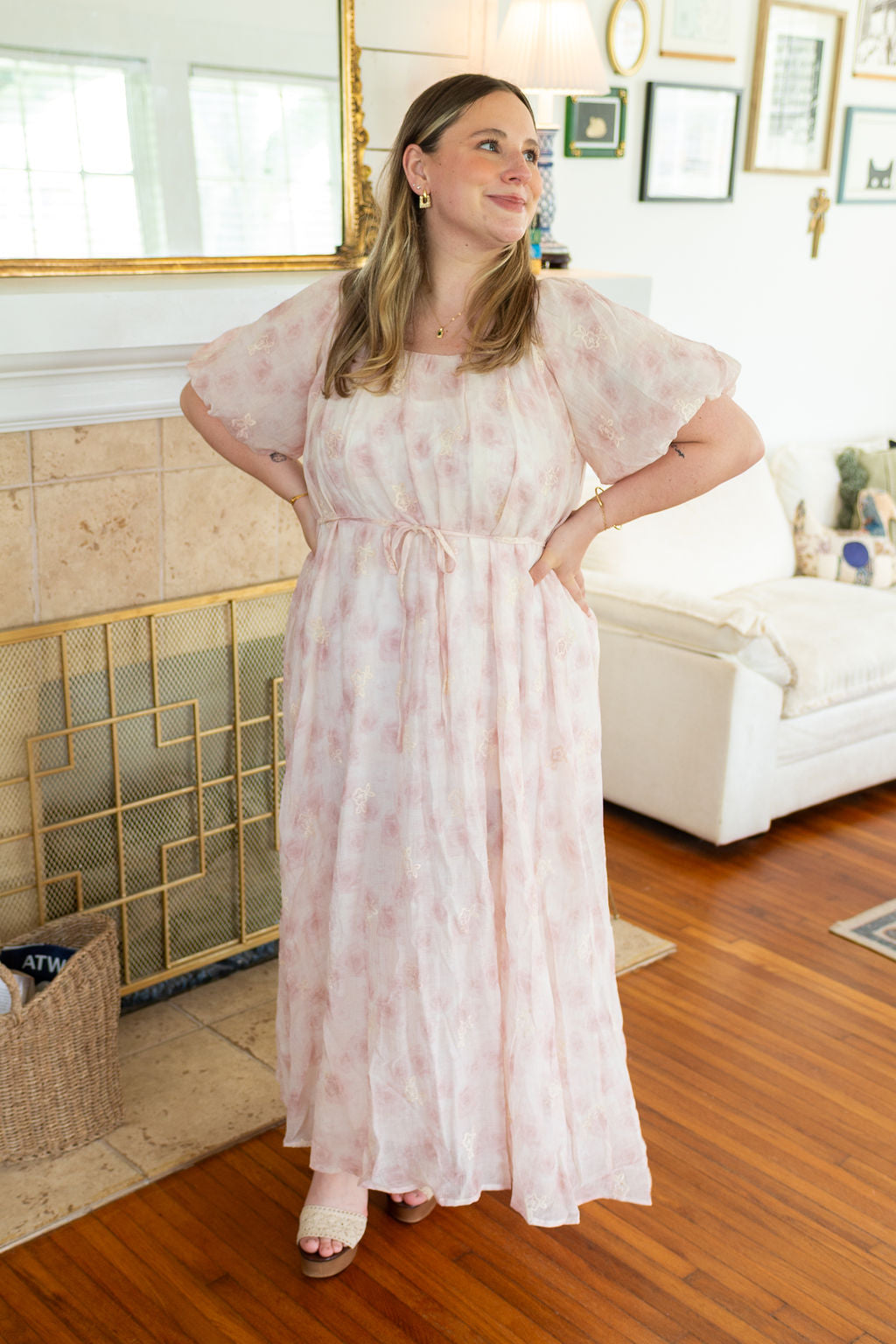 The Honey Floral Embroidery Maxi Dress