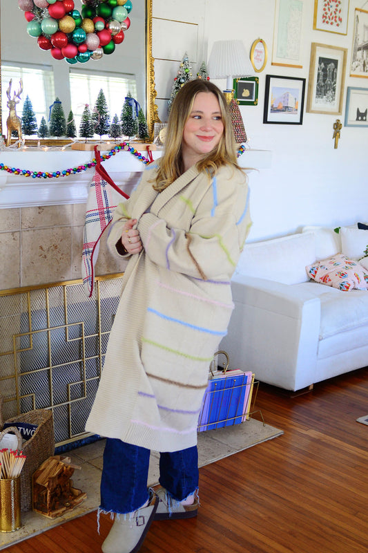 The Charlie Stripe Midi Cardigan