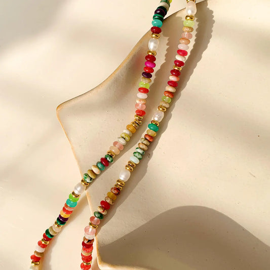 The Sunny Boho Color Beaded Necklace