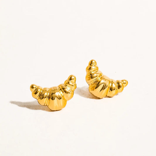 Gaelle 18K Gold Petite Croissant Stud