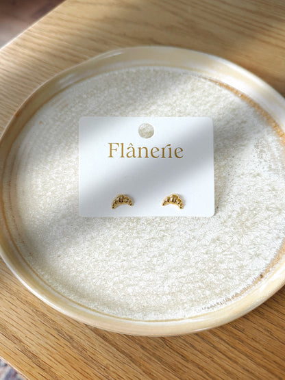 Gaelle 18K Gold Petite Croissant Stud