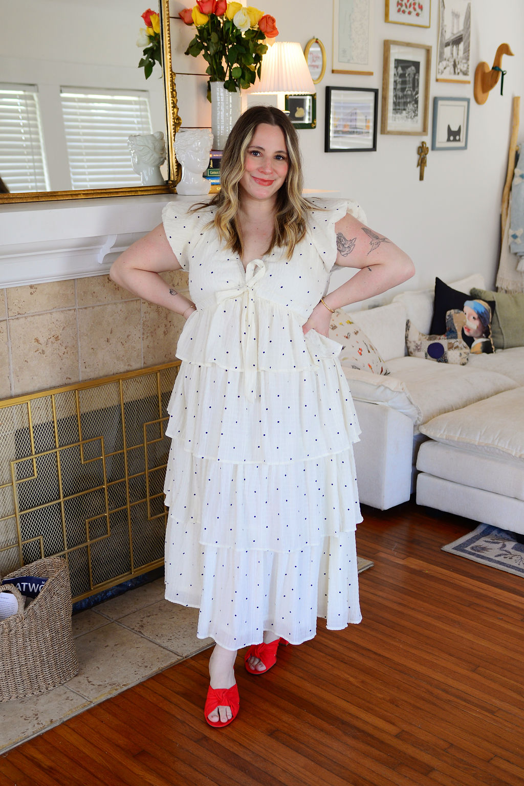 The Greta Polka Dot Midi Dress