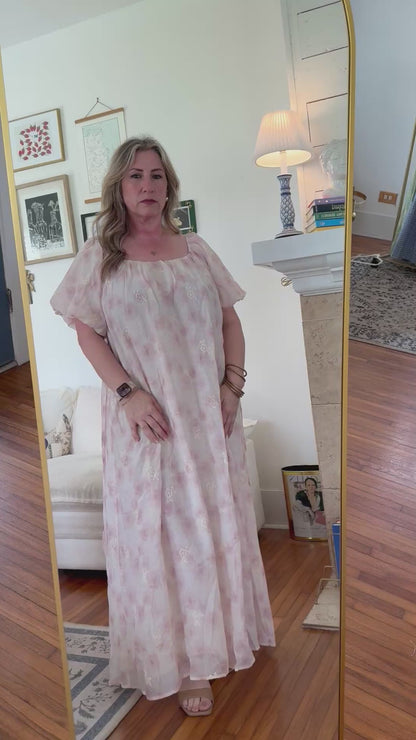 The Honey Floral Embroidery Maxi Dress
