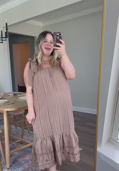 The Morgan Eyelet Midi Dress